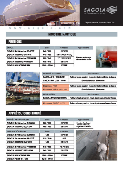 Guide de peinture industrie nautique