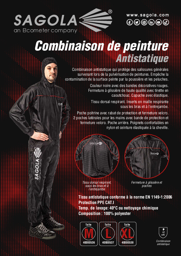 Combinaison de peinture antistatique