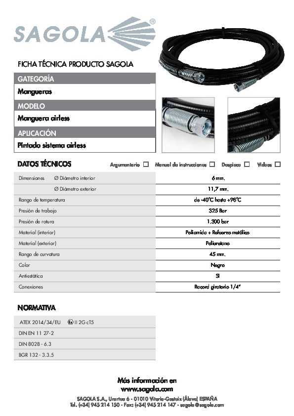 Ficha Técnica Manguera Airless